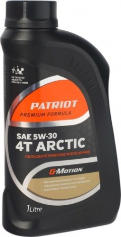 Масло для 4-тактных бензиновых двигателей PATRIOT G-Motion SAE 5W30 4T ARCTIC полусинт. 1 л [850030100]