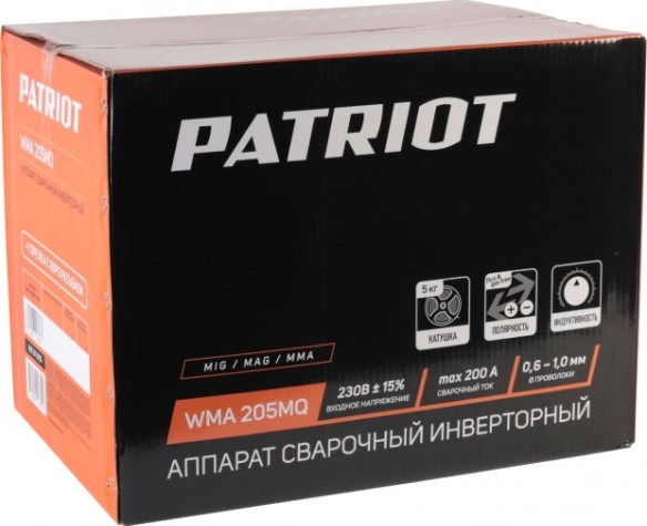 Сварочный полуавтомат PATRIOT WMA 205 MQ инверторный mig/mag/mma [605302155]